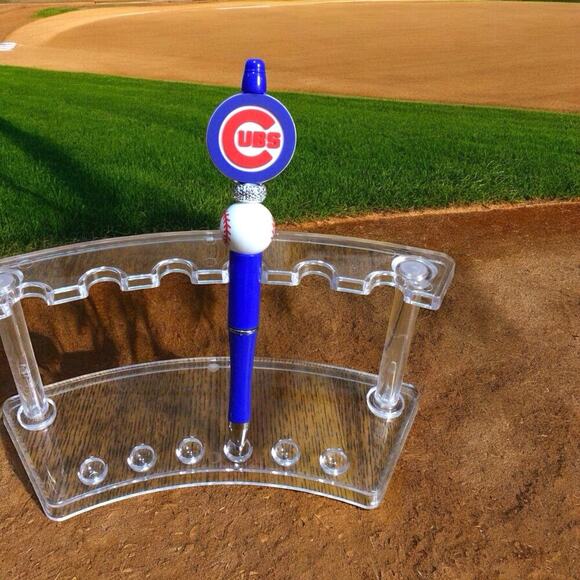Handmade Beaded DIY MLB Chicago Cubs Pen With 1 Free Ink Refill - Picture 1 of 5